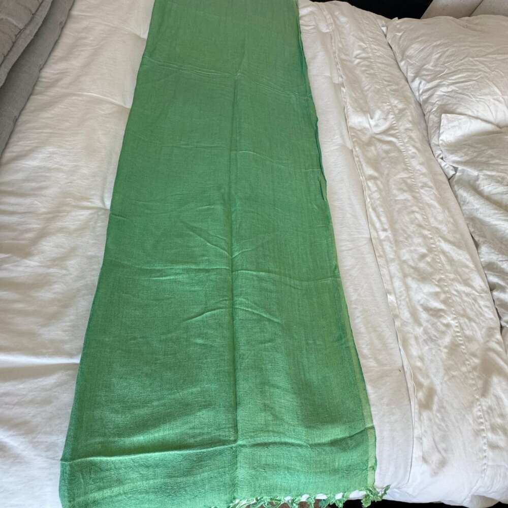 Calypso Green Sarong / Beach Wrap Scarf | One Size | Resort Cover-Up - Picture 3 of 5